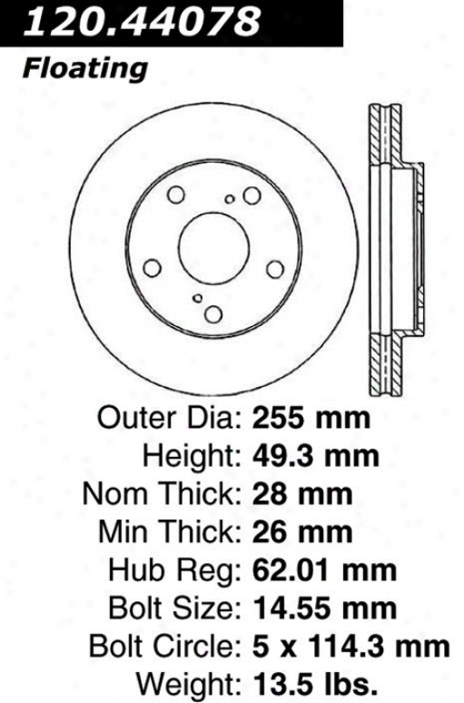 Centric Parts 120.44078 Toyota Disc Brake Rotor Hub