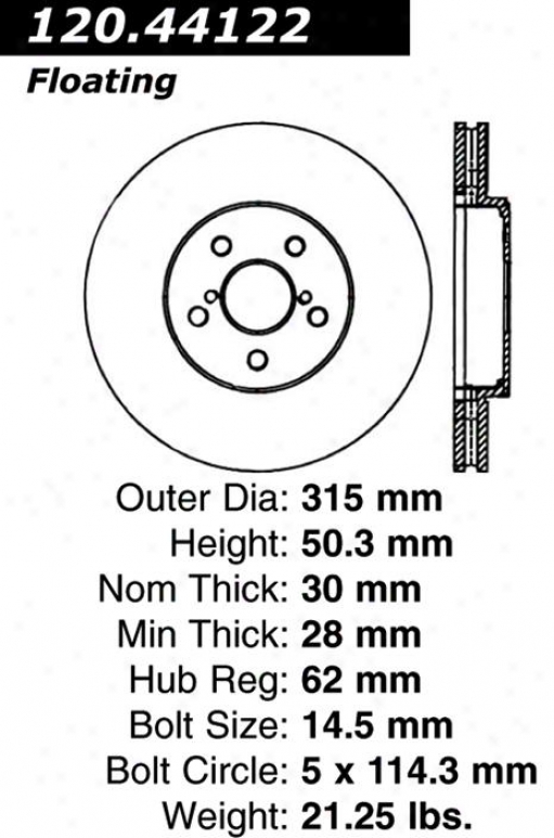 Centric Parts 120.44122 Lexus Parts