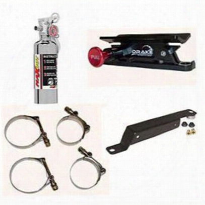 4wd 1 Lb. H3r Maxout Chrome Fire Extinguisher And Drake Mounting Pak - 100cjkpkg