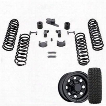 Genuine Packages 3 Inch Trail Master Coil Spring Kit With Pro Comp Xmt2 Tires And Trail Master Wheel Package - Set Of 4 - Addjkstg237-4