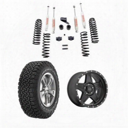 Genuine Packages 3 Inch Trail Master Coil Spring Lift Kit With Bf Goodrich Ko2 All-terrain Tires And Pro Comp Wheel Package - Set Of 4 - Jkspecia - Jk