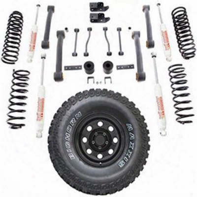 Genuine Packages 4 Inch Trail Master Lift Kit With Maxxis Big Horn Tire And Pro Comp Wheel Package - Set Of 5 - Tjstg233-5