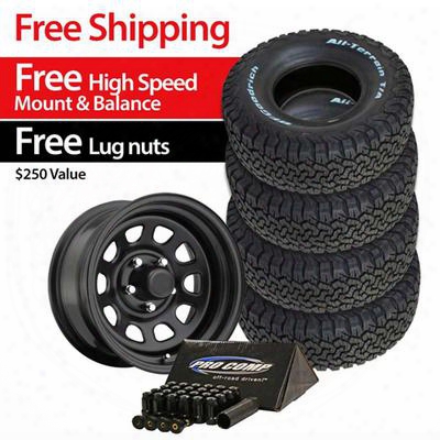Genuine Packages Bf Goodrich All-terrain T/a Ko2 35x12.50r15 Tire And Pro Comp Series 51, 15x8 Wheel Package - Set Of 4 - Tirepkg299