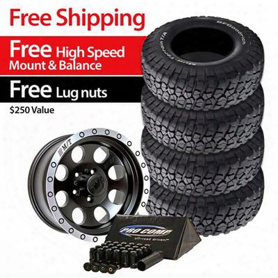 Genuine Packages Bf Goodrich Mud-terrain T/a Km2 33x10.50r15 Tire And Mickey Thompson Classic Baja Lock, 15x8 Wheel Package - Set Of 4 - Tirepkg297