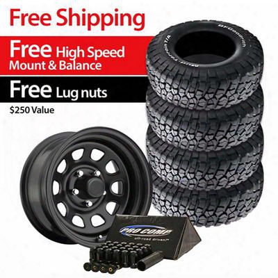 Genuine Packages Bf Goodrich Mud-terrain T/a Km2 33x12.50r15 Tire And Trail Master Tm5, 15x8 Wheel Package - Set Of 4 - Tirepkg300