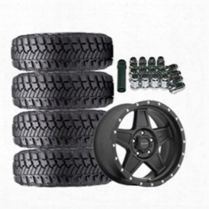Genuine Packages Goodyear Wrangler Mt/r With Kevlar 35x12.50r17lt And Pro Comp Series 5035 Predator 17x8.5 Wheel Package - Set Of 4 - Tirepkg124