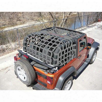 Dirtydog 4x4 Rear Upper Cargo Netting With Regular Sides, Gray - D/dj2nn07rcgy