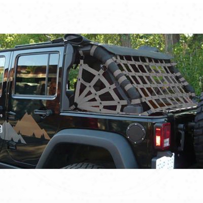 Dirtydog 4x4 Rear Upper Cargo Netting With Spider Sides, Gray - D/dj4nn07rsgy