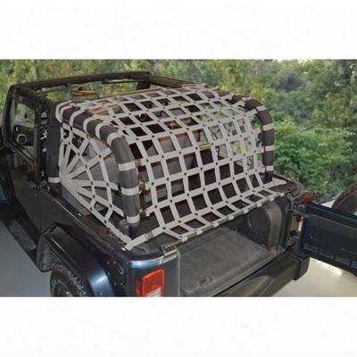 Dirtydog 4x4 Rear Upper Cargo Netting With Spider Sides, Gray - D/jd2nn07rsgy