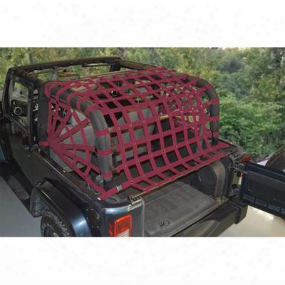 Dirtydog 4x4 Rear Upper Cargo Netting With Spider Sides, Maroon - D/dj2nn07rsmr