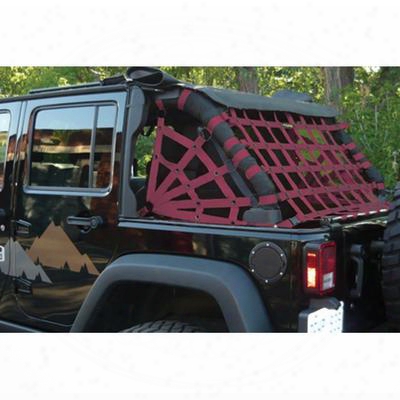 Dirtydog 4x4 Rear Upper Cargo Netting With Spider Sides, Maroon - D/dj4nn07rsmr