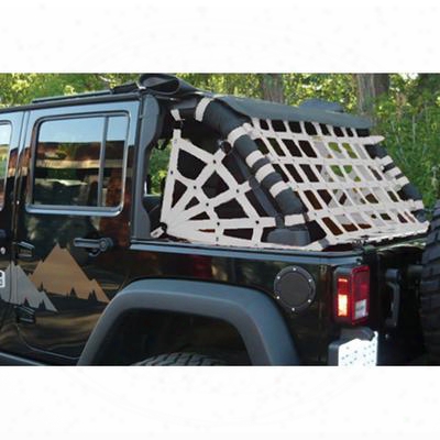 Dirtydog 4x4 Rear Upper Cargo Netting With Spider Sides, White - D/dj4nn07rswh