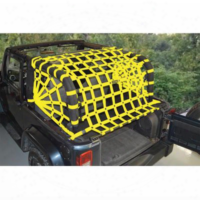 Dirtydog 4x4 Rear Upper Cargo Netting With Spider Sides, Yellow - D/dj2nn07rsyl