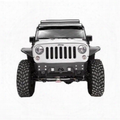 Fab Fours Full Metal Jacket Stubby Winch Front Bumper Without Grill Guard (black) - Jk07-b1855-l