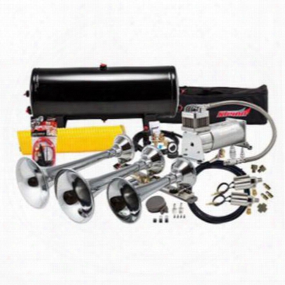Kleinn Train Horns Complete Triple Train Horn Package W/150 Psi 100% Duty Sealed Air & Blastmaster Upgrade - Hk8