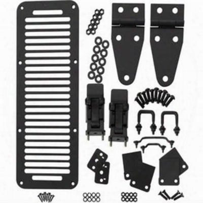 Kentrol Hood Set With Tj Style Hood Catches (black) - 50570