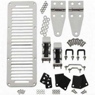 Kentrol Hood Set With Tj Style Hood Catches (stainless Steel) - 30570