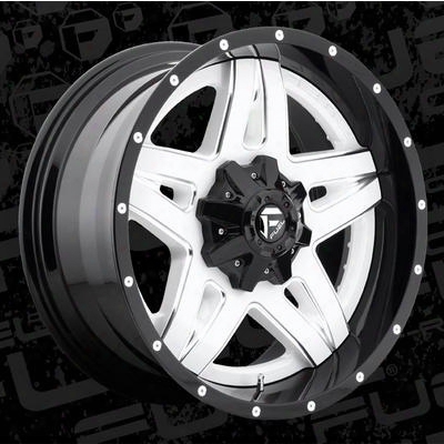 Mht Fuel Offroad Full Blown, 22x10 Wheel With 8 On 6.5 Bolt Pattern - White Milled - D25522008250