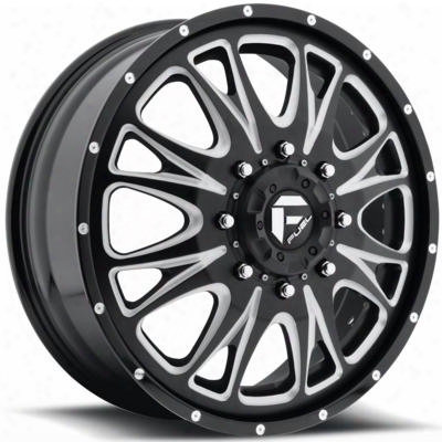 Mht Fuel Offroad Throttle, 22x8.25 Wheel With 8 On 210 Bolt Pattern - Black Milled - D213228293lp