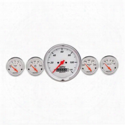 Auto Meter Arctic White 5 Gauge Set Fuel/oil/speedo/volt/water - 1340