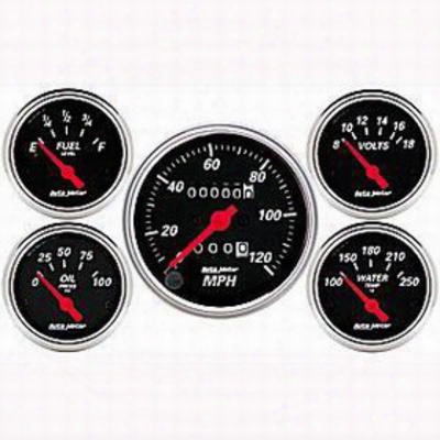 Auto Meter Designer Black 5 Gauge Set - 1411
