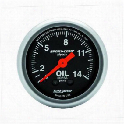 Auto Meter Sport-comp Mechanical Metric Oil Pressure Gauge - 3322-j