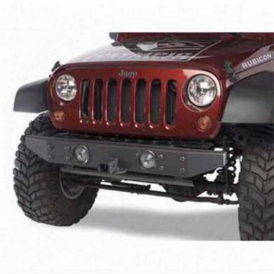 Olympic 4x4 Products Front Rock Bumper With Receiver Hitch In Textured Black (black) - 533-174