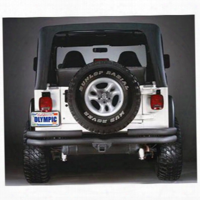 Olympic 4x4 Products Maxi Double Tube Rear Bumper With Receiver Hitch In Gloss Black (black) - 353-101