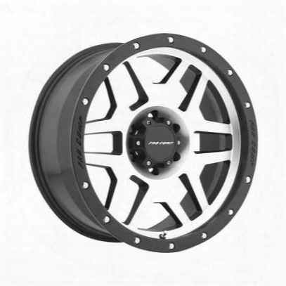 Pro Comp Series 41, 17x9 Wheel With 5 On 5 Bolt Pattern - Machine Black With Stainless Steel Bolts - 3541-7973