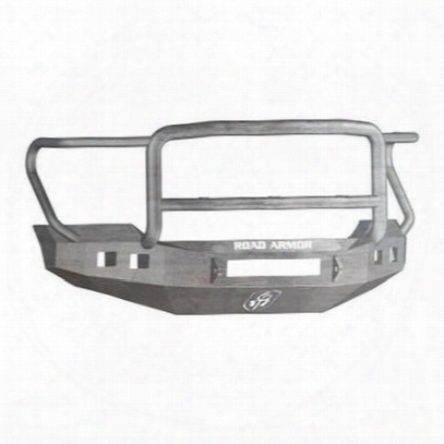 Road Armor Front Stealth Non-winch Illuminator Bumper Lonestar Square Light Port In Raw Steel (bare) - 611r5z-nw