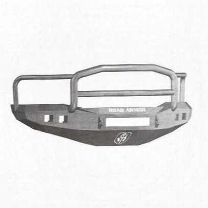 Road Armor Front Stealth Non-winch Illuminator Bumper Lonestar Square Light Port In Raw Steel (bare) - 407r5z-nw