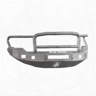 Road Armor Front Stealth Non-winch Illuminator Bumper Lonestar Square Light Port In Raw Steel (bare) - 613r5z-nw