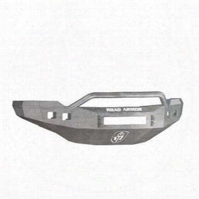 Road Armor Front Stealth Non-winch Illuminator Bumper Pre-runner Square Light Port In Raw Steel (bare) - 382r4z-nw