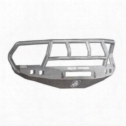 Road Armor Front Stealth Non-winch Illuminator Bumper Titan Ii Square Light Port In Raw Steel (bare) - 408r2z-nw