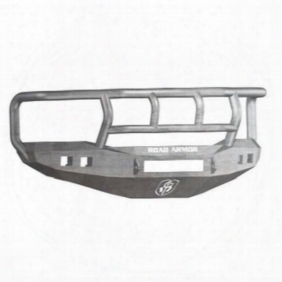 Road Armor Front Stealth Non-winch Illuminator Bumper Titan Ii Square Light Port In Raw Steel (bare) - 407r2z-nw