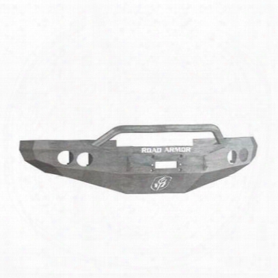 Road Armor Front Stealth Winch Bumper Pre-runner Round Light Port In Raw Steel (bare) - 47004z