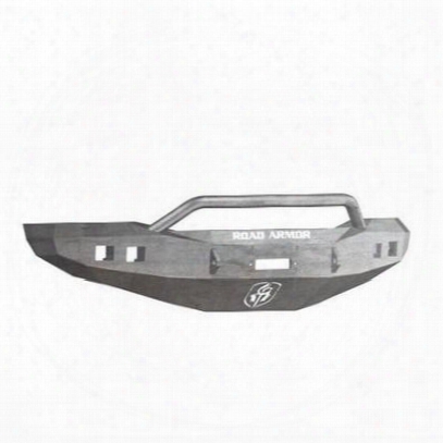 Road Armor Front Stealth Winch Bumper Pre-runner Square Light Port In Raw Steel (bare) - 407r4z
