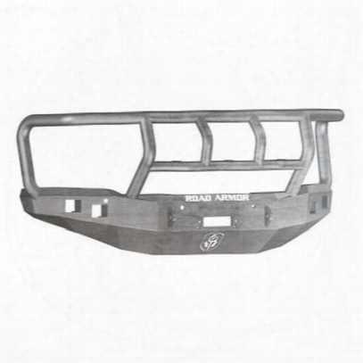 Road Armor Front Stealth Winch Bumper Titan Ii Square Light Port In Raw Steel (bare) - 214r2z