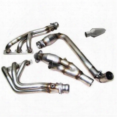 Ripp Superchargers Header With Catalytic Converters And Hush Resonator - Jk38lthdr-h