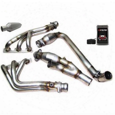 Ripp Superchargers Headers With Catalytic Converters And Hush Resonator And Diablosport I-1000 Tuner - Jk38lthdr-hd