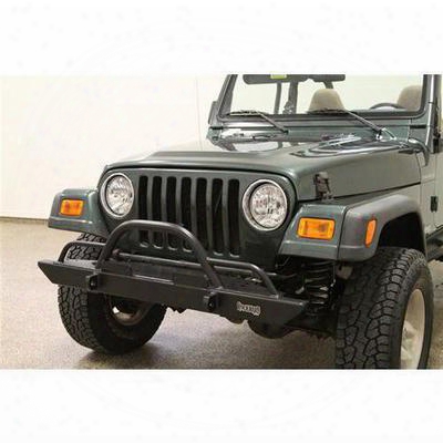 Rock Hard 4x4 Parts Mid Width Legendary Front Bumper With Straight Up Hoop And Extensions (black) - Rh-4005-cx54