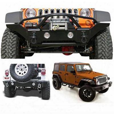 Rampage Front And Rear Bumpers With Fender Flares Package (textured) - 0716bumpkg