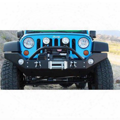 Rock Hard 4x4 Parts Full Width Front Bumper With Recessed Winch Mount (black) - Rh-5005