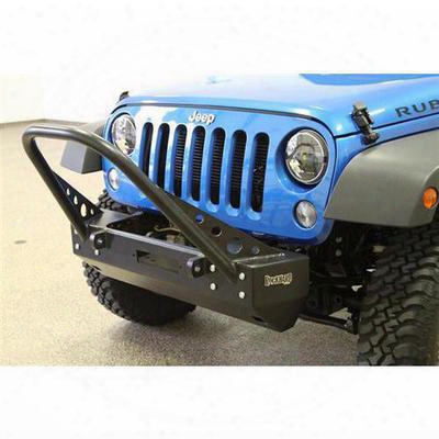 Rock Hard 4x4 Parts Patriot Series Stubby Front Bumper With Grille Width Stinger (black) - Rh-5008