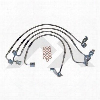 Crown Automotive Front And Rear Brake Hose Kit, Rubber, Stock Height Of 0 In. To 2 Inch - Rt31029