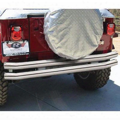 Rampage Double Tube Rear Bumper With Receiver Hitch (stainless Steel) - 8448