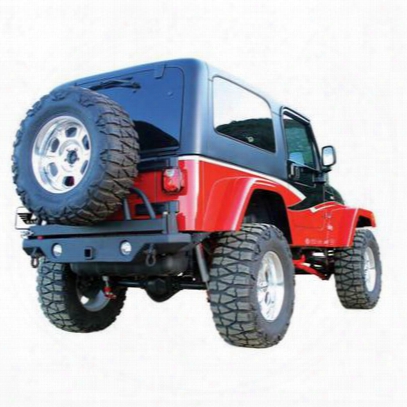 Rampage Recovery Rear Bumper With Tire Carrier With D-ring Mounts (black) - 76610