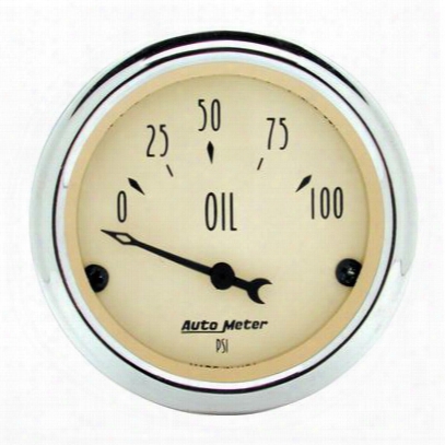 Auto Meter Antique Beige Oil Pressure Gauge - 1827