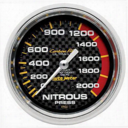 Auto Meter Carbon Fiber Mechanical Nitrous Pressure Gauge - 4828