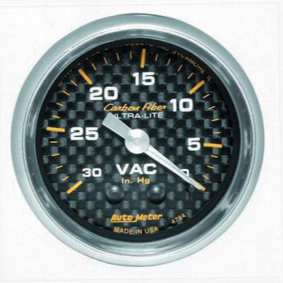 Auto Meter Carbon Fiber Mechanical Vacuum Gauge - 4784